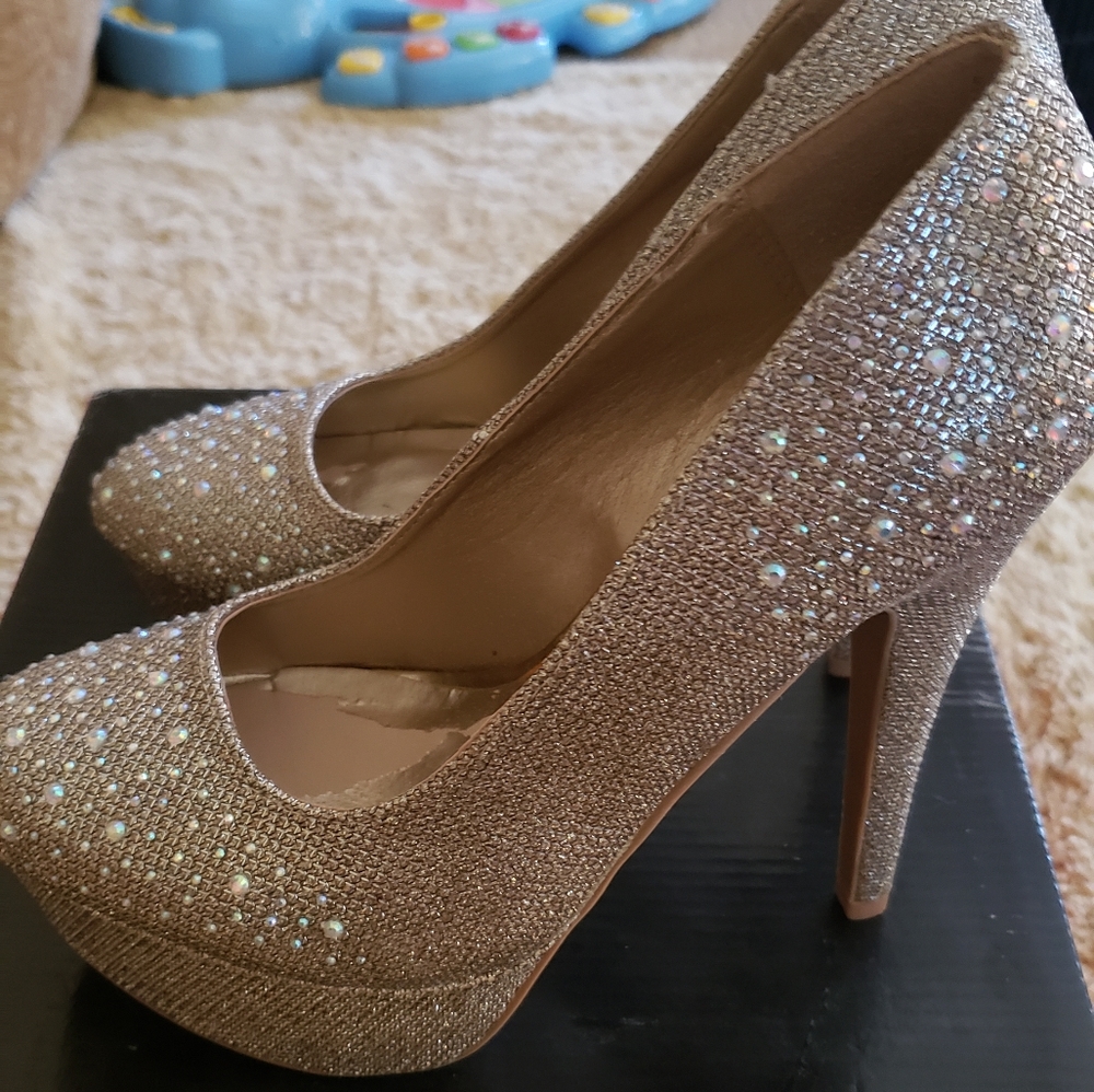 Pumps champagne glitter